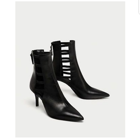 Zara Shoes - SOLD!!!NEW ZARA BLACK LEATHER BOOTS BOOTIES